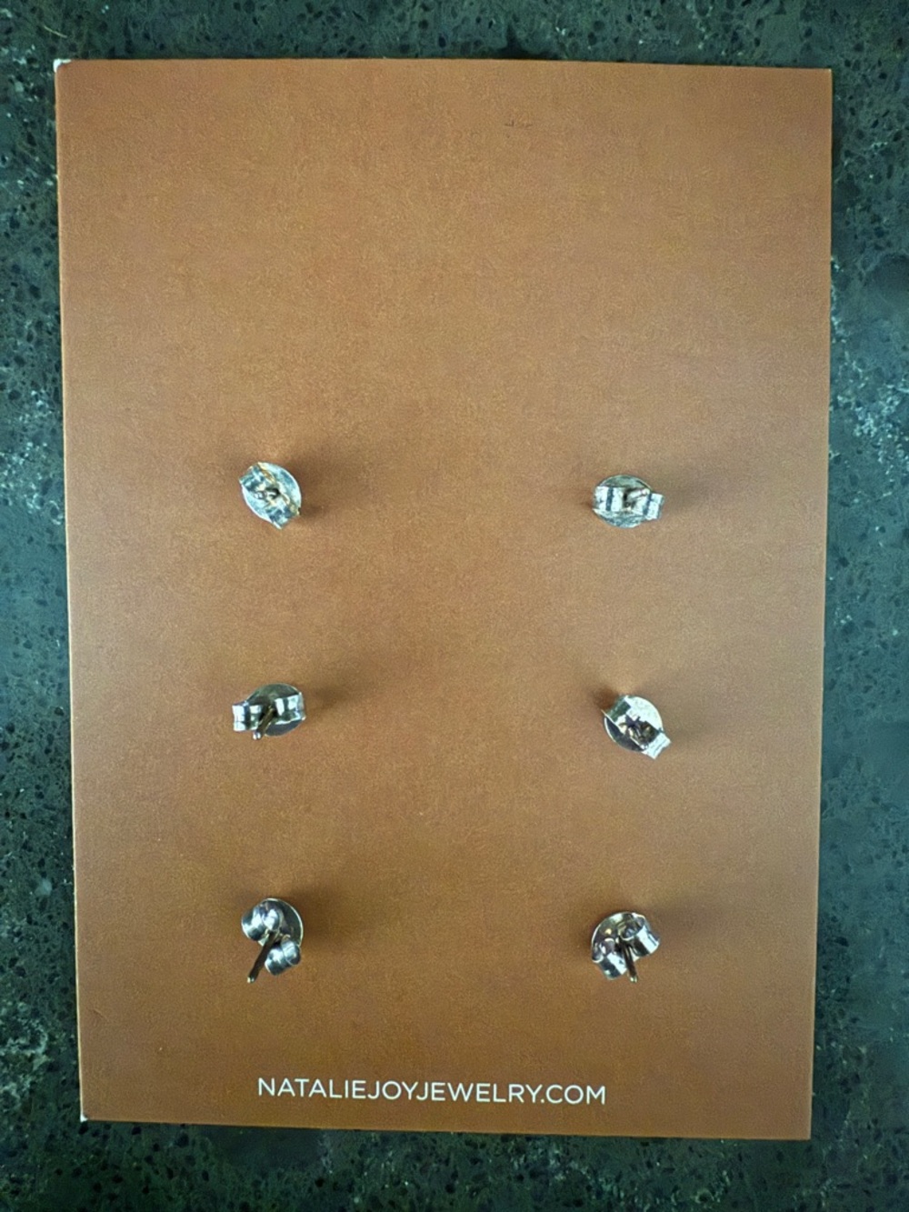 Natalie Joy Brass Geometric Stud Earring Set - 3 Pairs - Picture 2 of 4